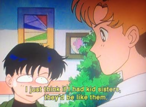 1) Gross 2) He totally has a kid sister