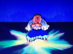 He sort of looks like a glowing testicle here