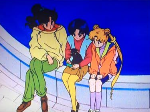I know it's weird but I really like what they're wearing in this episode - they perfectly matched the colours in a way only the early 90s could manage