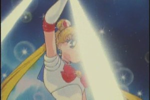 They really try hard to make this a dramatic moment for Sailor Moon, but it falls a little flat
