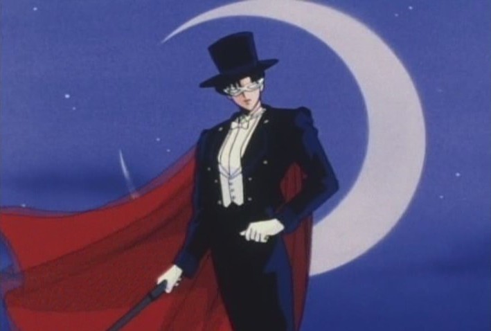 Tuxedo Kamen against the moon