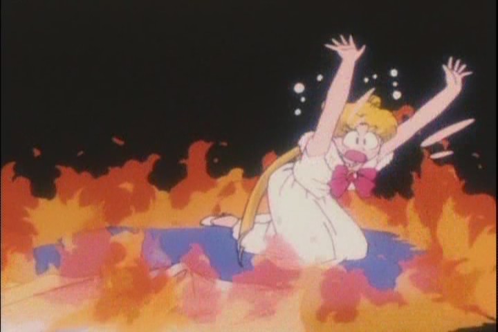 Usagi surrounded by flames