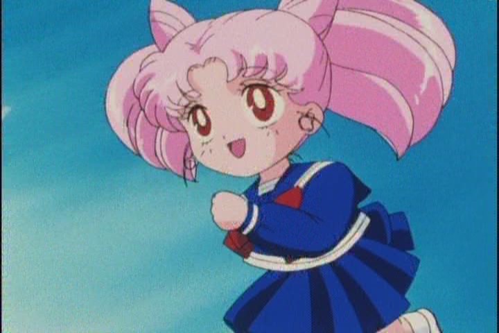 Chibi-Usa runs towards her family