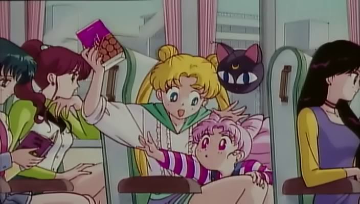 The story here is that Usagi is trying to stave Chibi-Usa, right?