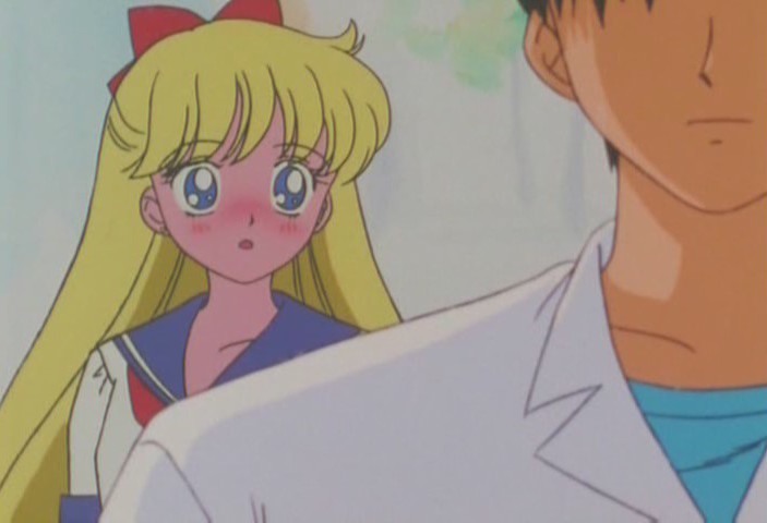 Minako blushing furiously