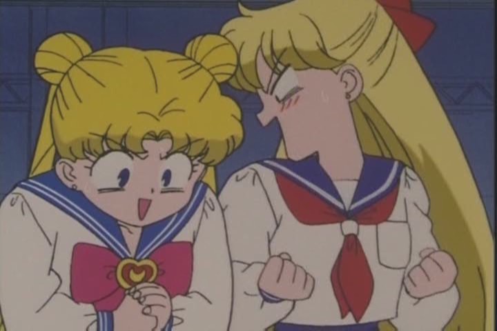 Usagi remarks that Minako is "acting like Rei, today", except that Rei would probably be a little less insane