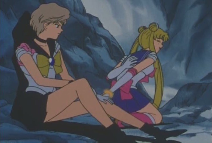 Sailor Moon requests a back scratch from Uranus