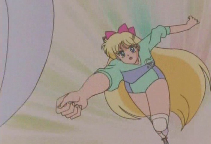 Minako diving for a volleyball