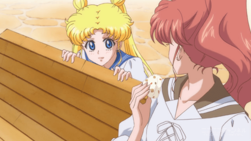 Sailor Moon Crystal - Usagi sneaking up on Makoto