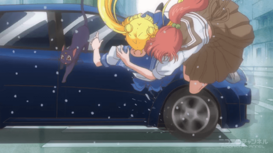 Daaamn they got air. Nice to note that no one in Tokyo ever stops after almost killing teenagers