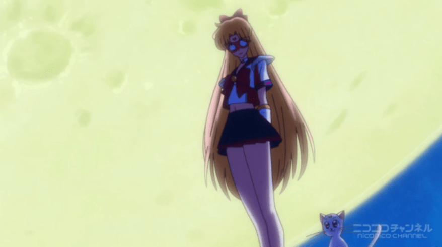 And she's dressed like Sailor V! Yaaay! Also the obnoxious cat is there.