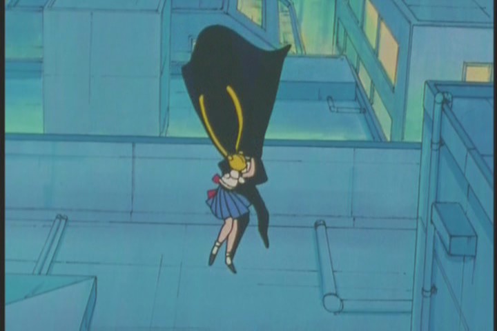 Tuxedo Kamen helping Usagi escape