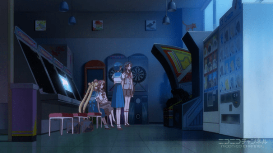 Doesn't Motoki continually wonder who keeps breaking into the arcade? Get an alarm you doof.