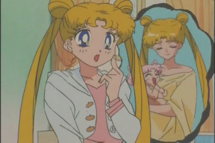 Wow that's... such a bizarre moment. I like the iconic imagery they used for "new mother", in other words loose clothing and a dishevelled look.