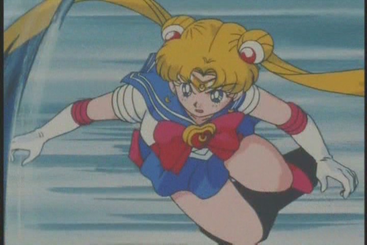 Sailor Moon fighting Uranus