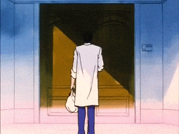 Professor Tomoe trying to open his door