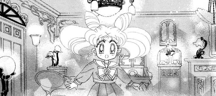 Chibi-Usa in Hotaru's room