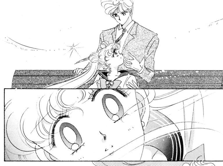 Haruka sneaks up on Usagi