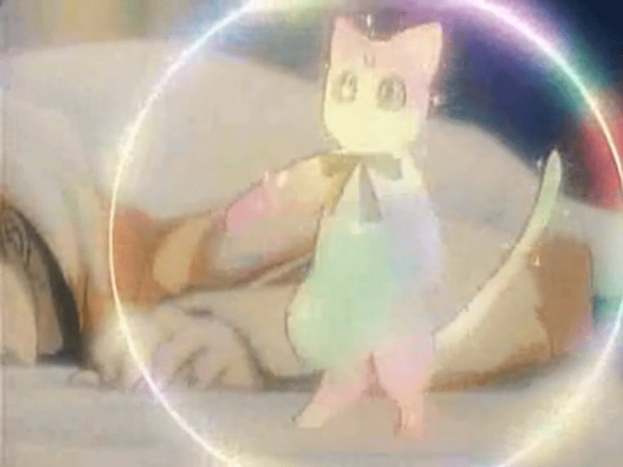 This is actually a really beautiful scene. She totally looks like the Pokemon Mew though
