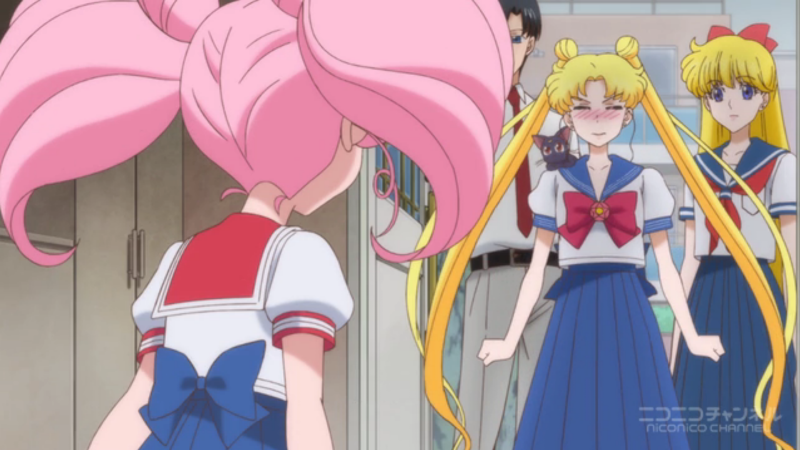 Chibi-Usa happy, Usagi mad about it