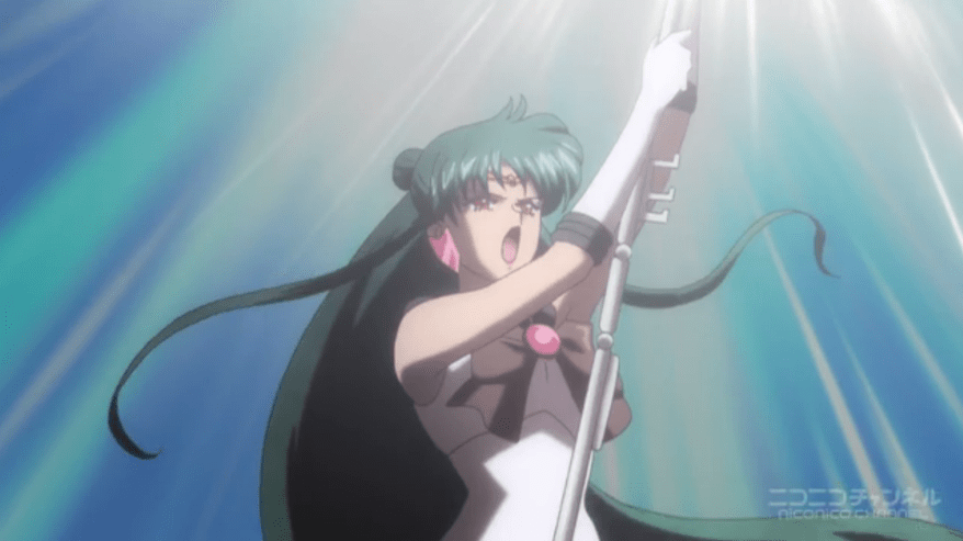 Doesn't hold a candle to Sailor Moon S, where she froze time in the middle of an explosion. Remember THAT?