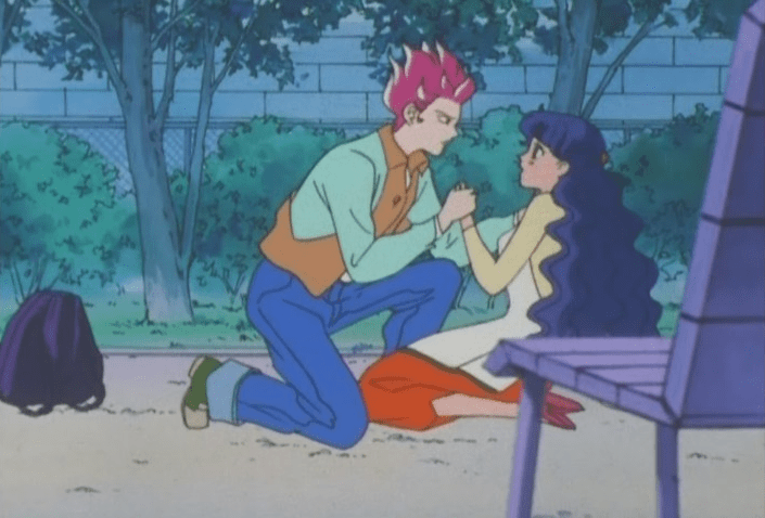 I find the body language so suggestively gross. See how he's asserting himself over her? Yuck.