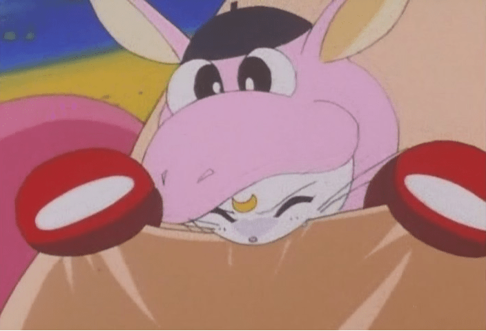 "Biting this thick polyester costume should distract her... somehow... I mean it's not like this is actually her skin or anything."