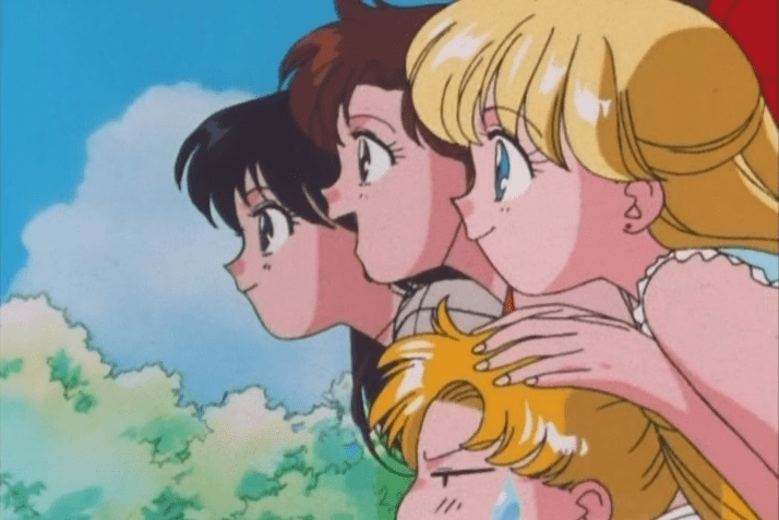 The only way Minako can move around these days is if she uses Usagi as a crutch